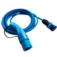 Adapterkabel type 2 (ladestationens side) til 16A 3-polet blåt kommandostik