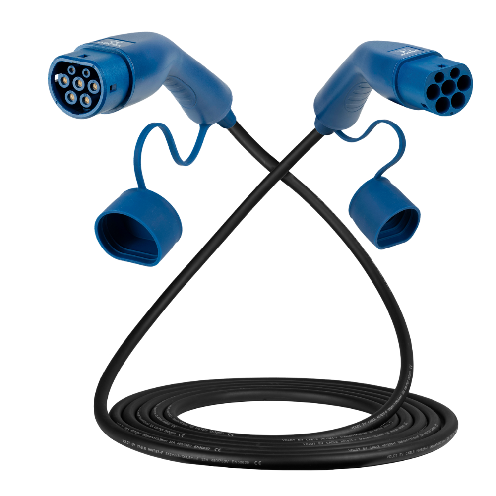 Type 2 | 1 fase | 32A | 7,4 kW ladekabel