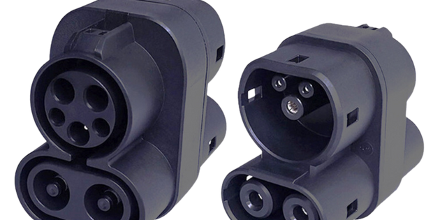 Adapter til opladning af elbiler CCS1 til CCS2
