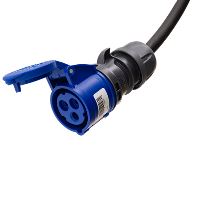 Adapterkabel type 2 (ladestationens side) til 3-polet 32A blåt kommandostik