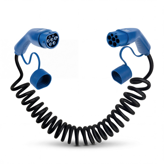 Type 2 | mode 3 | 16A | 11kW | spiral ladekabel