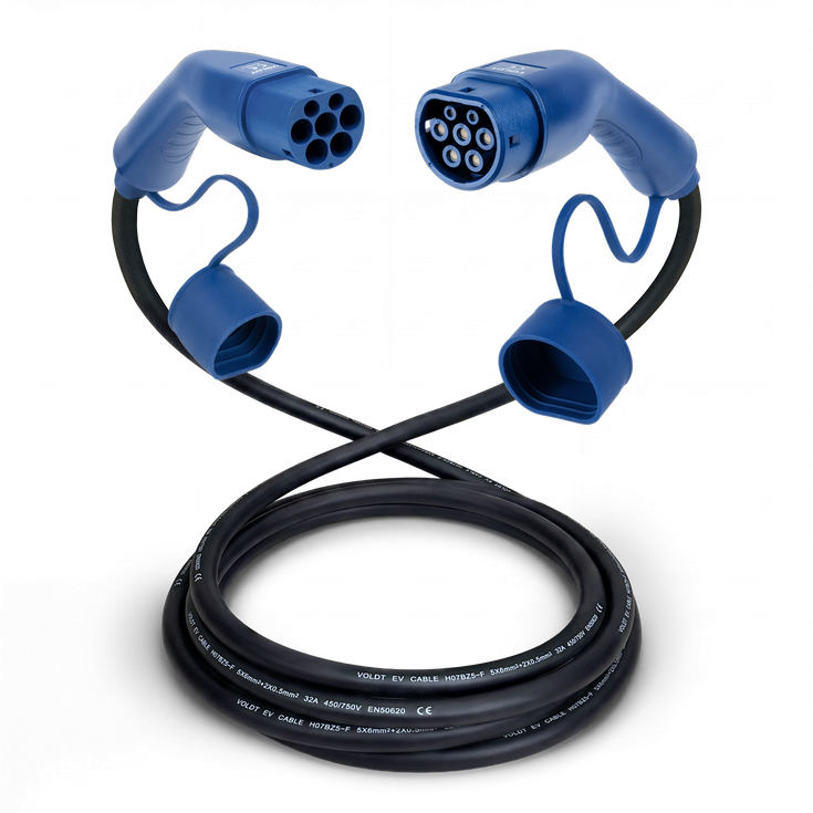 Type 2 | mode 3 | 32a | 22kW ladekabel