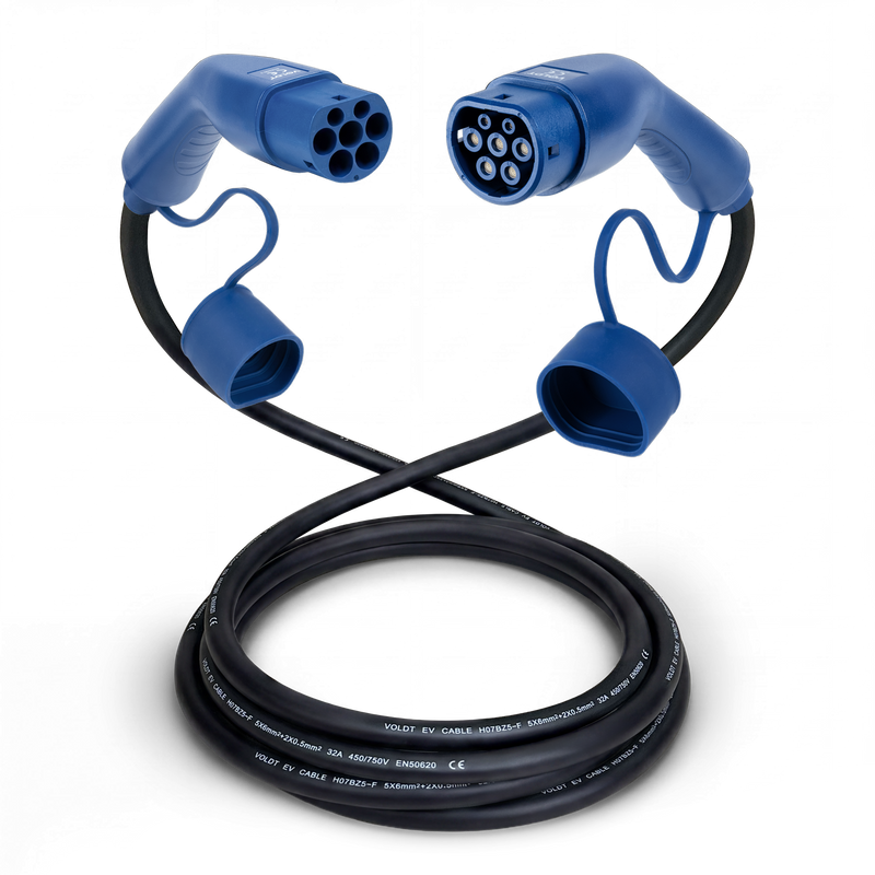 Type 2 | mode 3 | 32a | 22kW ladekabel