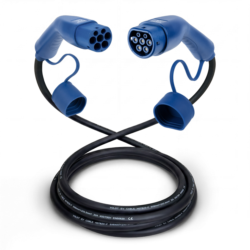 Type 2 | 1 fase | 32A | 7,4 kW ladekabel